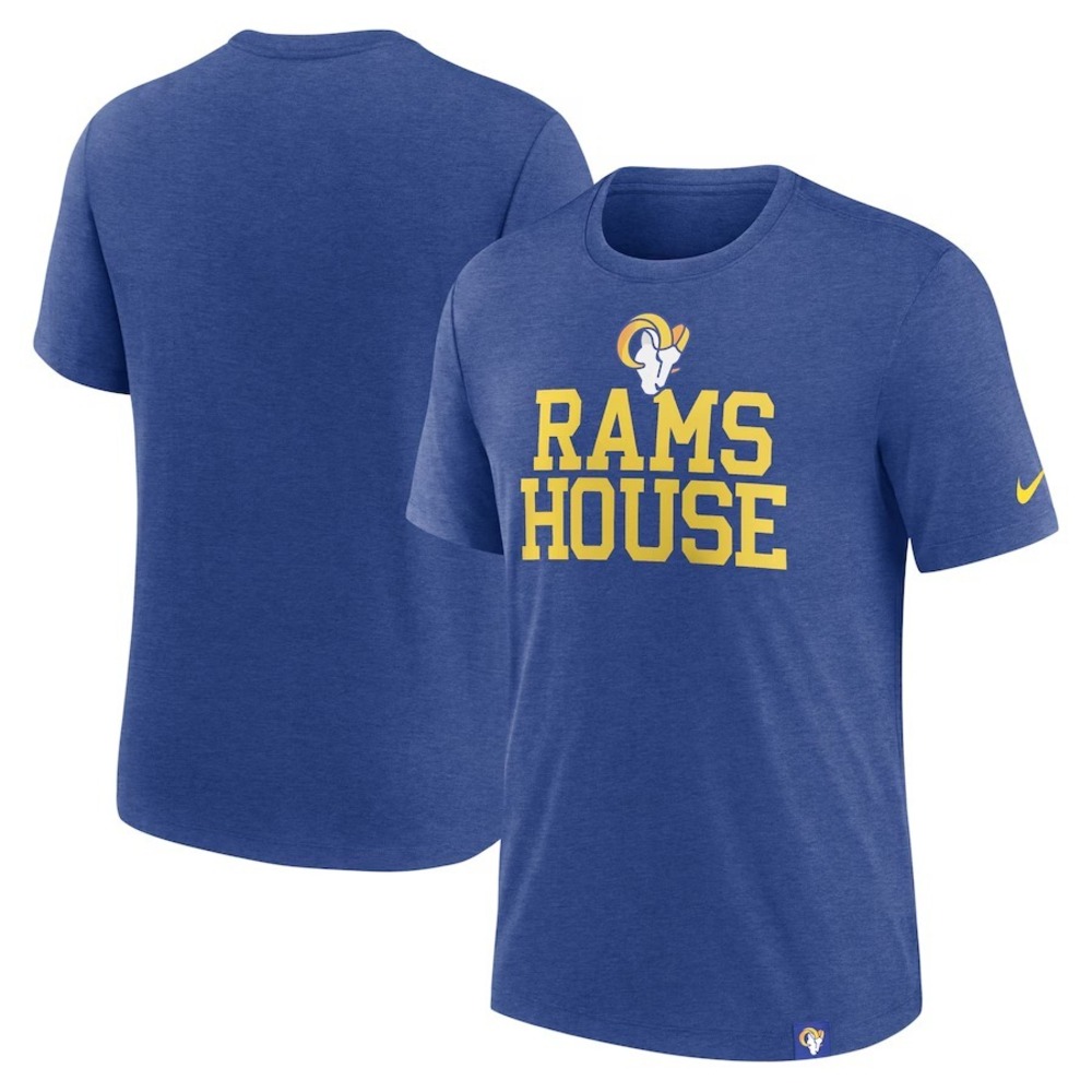 Nike® (MEN'S MEDIUM) Los Angeles Rams Tri-Blend Blitz™ T-Shirt in Heather Royal